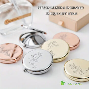 Lancan Personalized Pocket Folding Mirror - Image 2