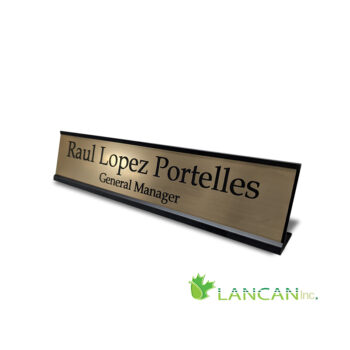 Lancan Name Plate | Brushed Gold / Silver