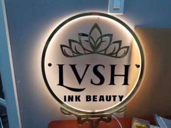 Backlit Sign, Acrylic Personalized Illuminated Logo Signs for Business, Storefront Design, Office Décor, Nail Salons, Beauty Studios, and Restaurant