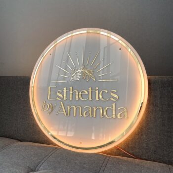 Backlit Sign, Acrylic Personalized Illuminated Logo Signs for Business, Storefront Design, Office Décor, Nail Salons, Beauty Studios, and Restaurant - Image 3